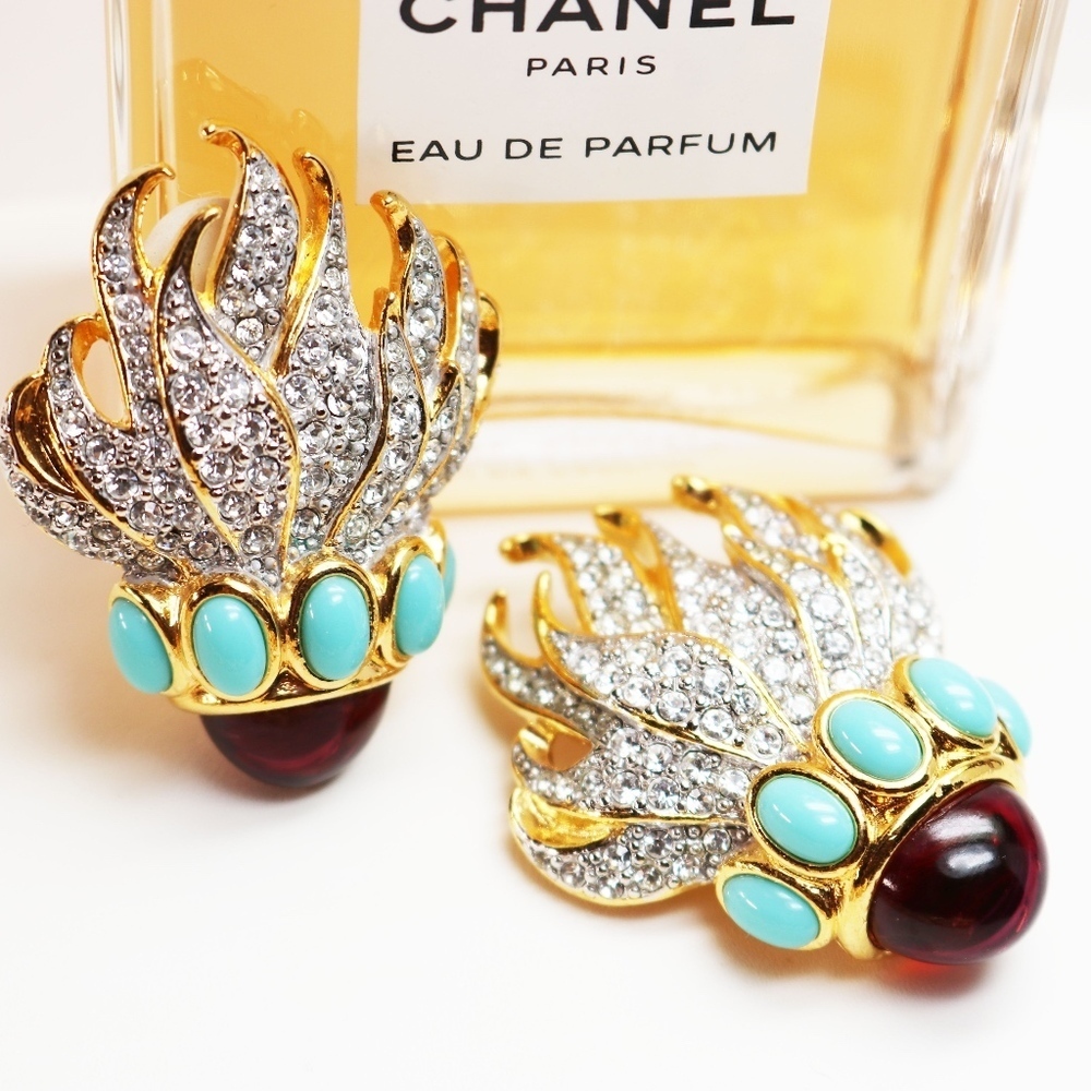 Elizabeth Taylor's Eternal Flame Jewelry Set ~ Earrings and Matching Necklace - Picture 5 of 8
